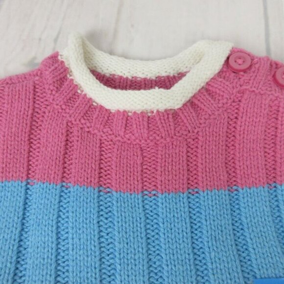 The Children's Place Sz 0-3 Months Knitted Sweater Striped Multi-Colored Girl - Picture 3 of 6